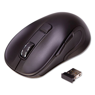 Hyper-Fast Scrolling Mouse, 2.4 Ghz Frequency/26 Ft Wireless Range, Right Hand Use, Black